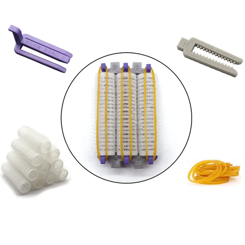 

48Pcs Nylon Hook Loop Hair Rollers Set Hair Root Perm Rods Bars Curlers with Clips & Rubber Bands, 24 Pcs L & 24 Pcs S