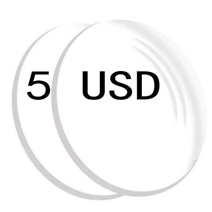 5 USD Дополнительная стоимость для заказной близорукости, дальнозоркости, пресбиопии очки оправы и линзы - Цвет линз: 5 USD