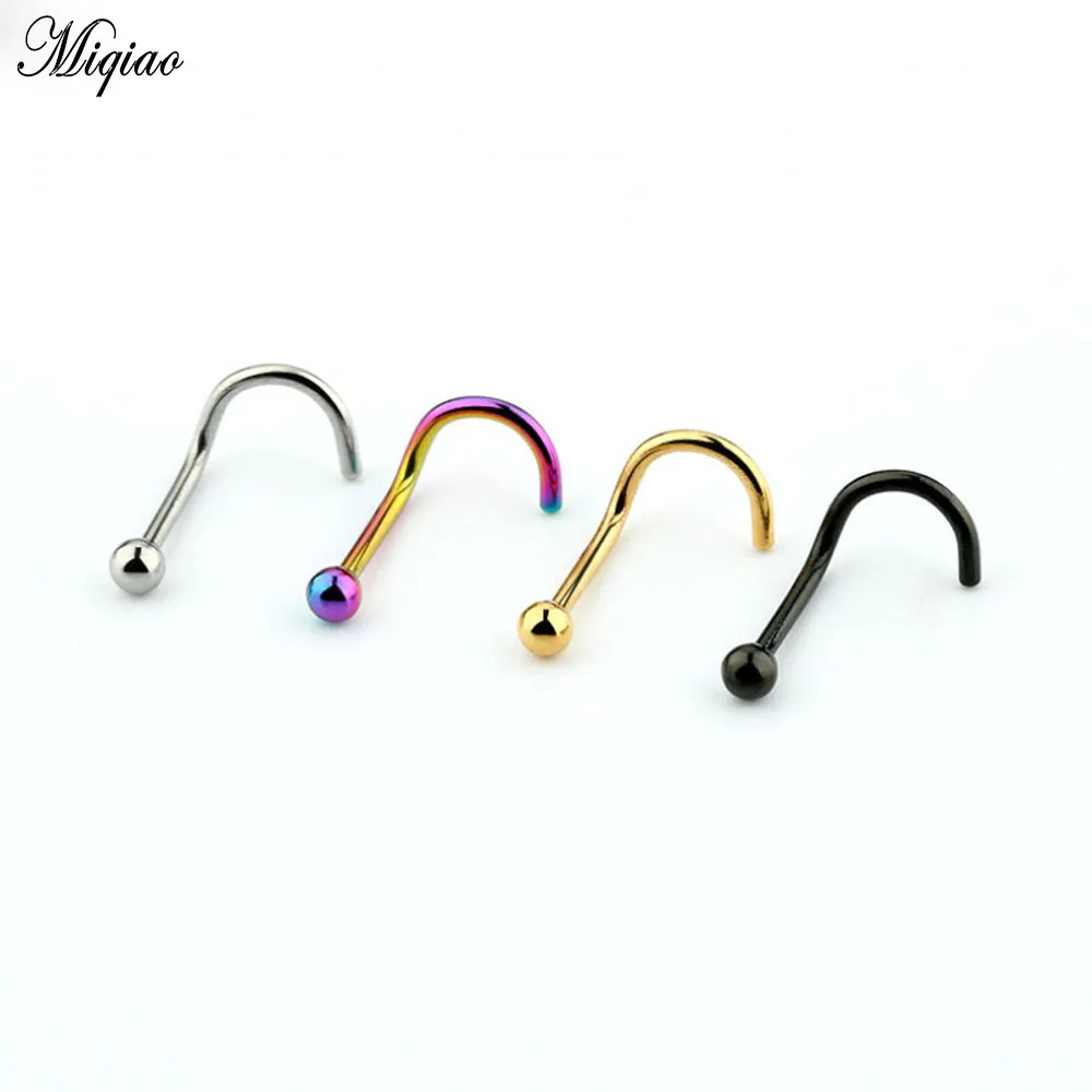 

Miqiao 1pc Stainless Steel Fake Clip on Nose Rings Faux Nose Rings Fake Septum Rings Oreja Piercings Jewelry