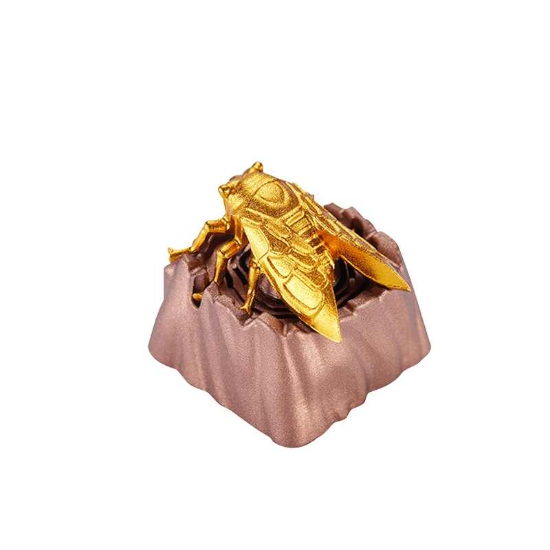 

ZOMO Key cap mechanical keyboards keycap personality design,Animal modeling Golden Cicada Cherry MX axis aluminum alloy keycaps