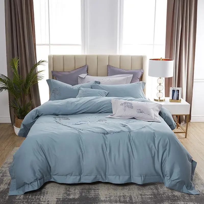 100 хлопок постельное белье Роскошные шелковые королева пододеяльник покрывала и
