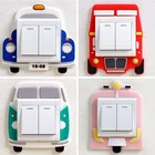 3D мультфильм светящийся Переключатель-наклейка защита розетки наклейка для детской комнаты светящаяся Наклейка на стену украшение дома Наклейка