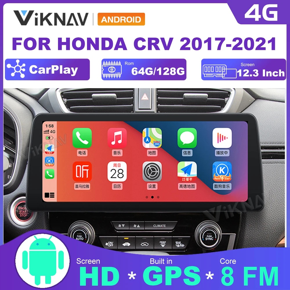 

Автомагнитола 2 Din Android для GPS-навигации Honda CRV 2017-2021, автомобильный стереоприемник, DVD-плеер, сенсорный экран, мультимедийный плеер