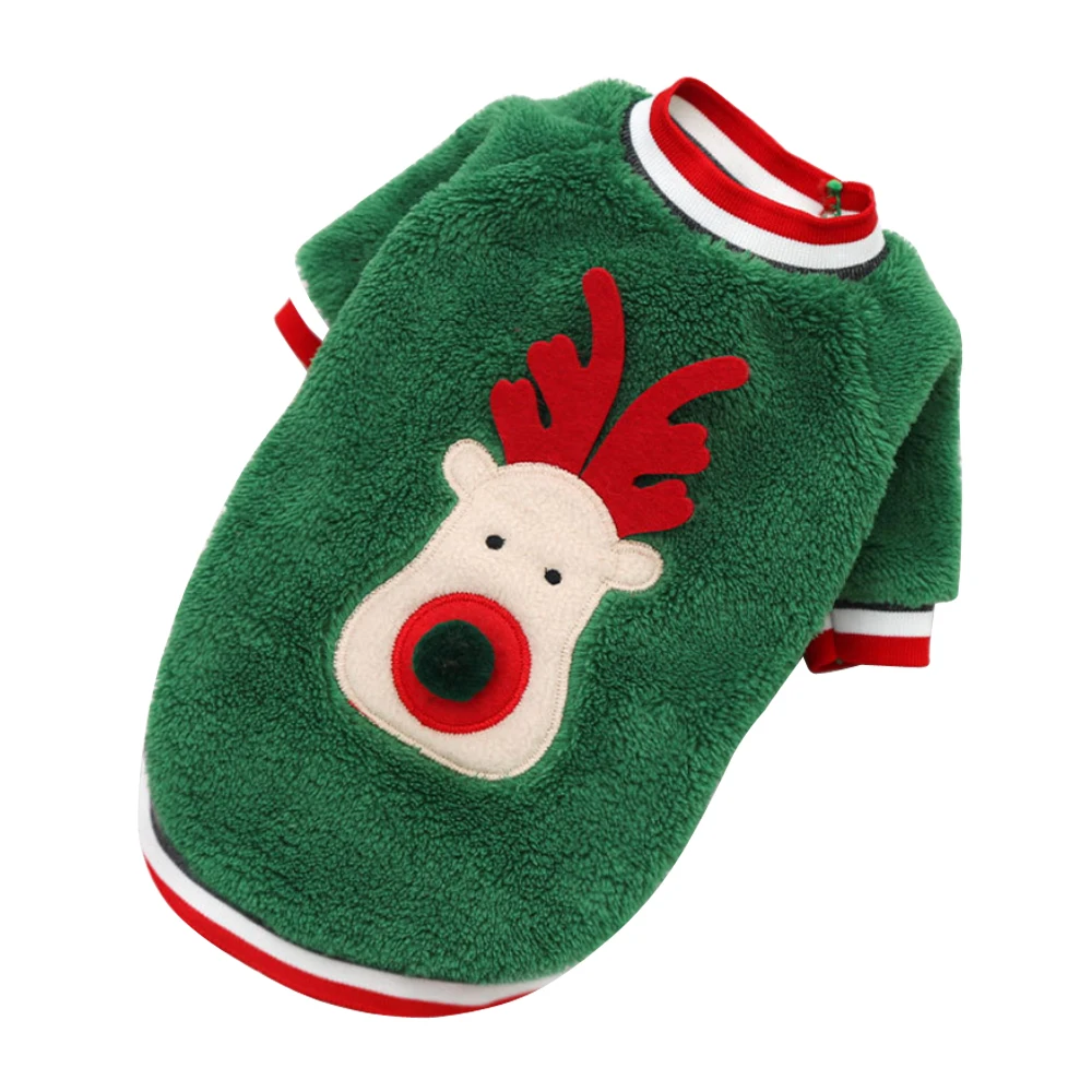 

Рождественская Праздничная зимняя фланелевая теплая куртка для собак, больших, средних и маленьких котят, Новогодняя хлопковая одежда, лос...