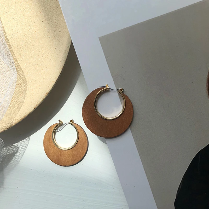 Boho стильные серьги из дерева Женские винтажные серьги для женщин Геометрические Этнические серьги-висюльки модные ювелирные изделия оптом