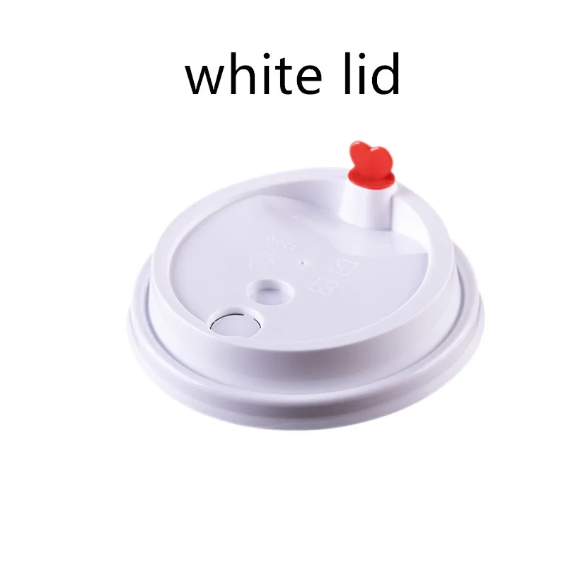 white lid 50 шт. Высокое Качество бусины в форме сердца крафт-бумага изотермическая чашка крышка 400 мл 12 унций одноразовый для кофе чая холодной чашки для горячих напитков с крышками - Цвет: white lid