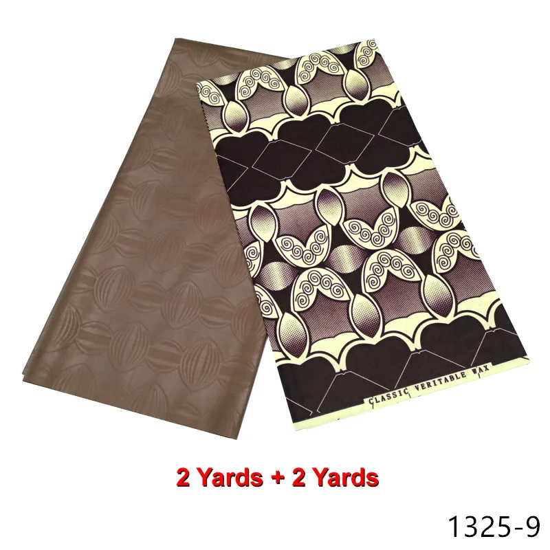 

Ankara African Real Wax Prints Fabric Cheap-Fabric Bazin Real Wax High Quality African Fabric For Party Dress 2yards+2yards 1325