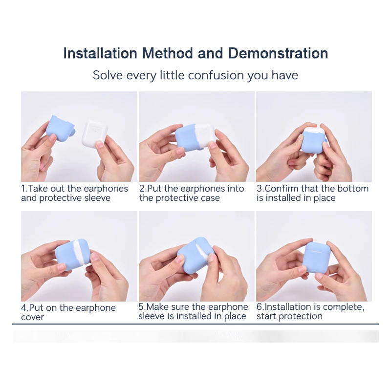 

Soft Silicone Case For Apple Airpod 1 /2 / Pro Wireless Headphones Cover For Apple Air Pods Charging Bag For Airpods Pro