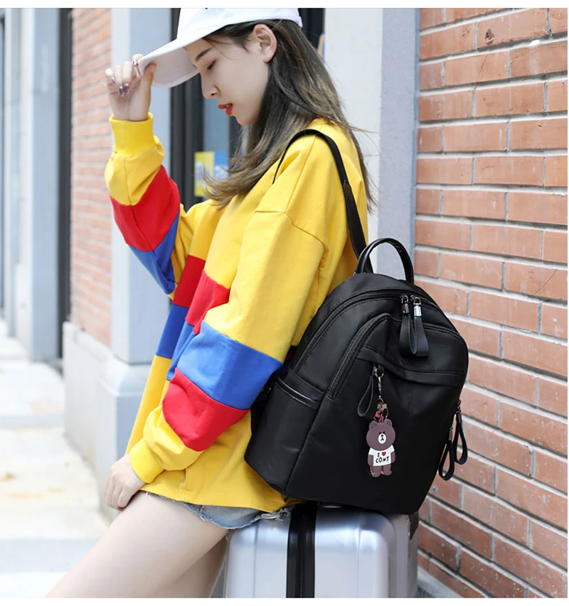 

Women Student Cute Backpack Nylon Waterproof Female School Bag Ladies Backpack Girl Fashion Book Bag