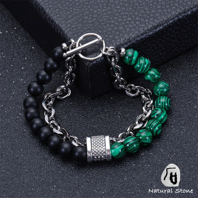 Мужские браслеты из натурального камня бусины лавового тигровый глаз карта