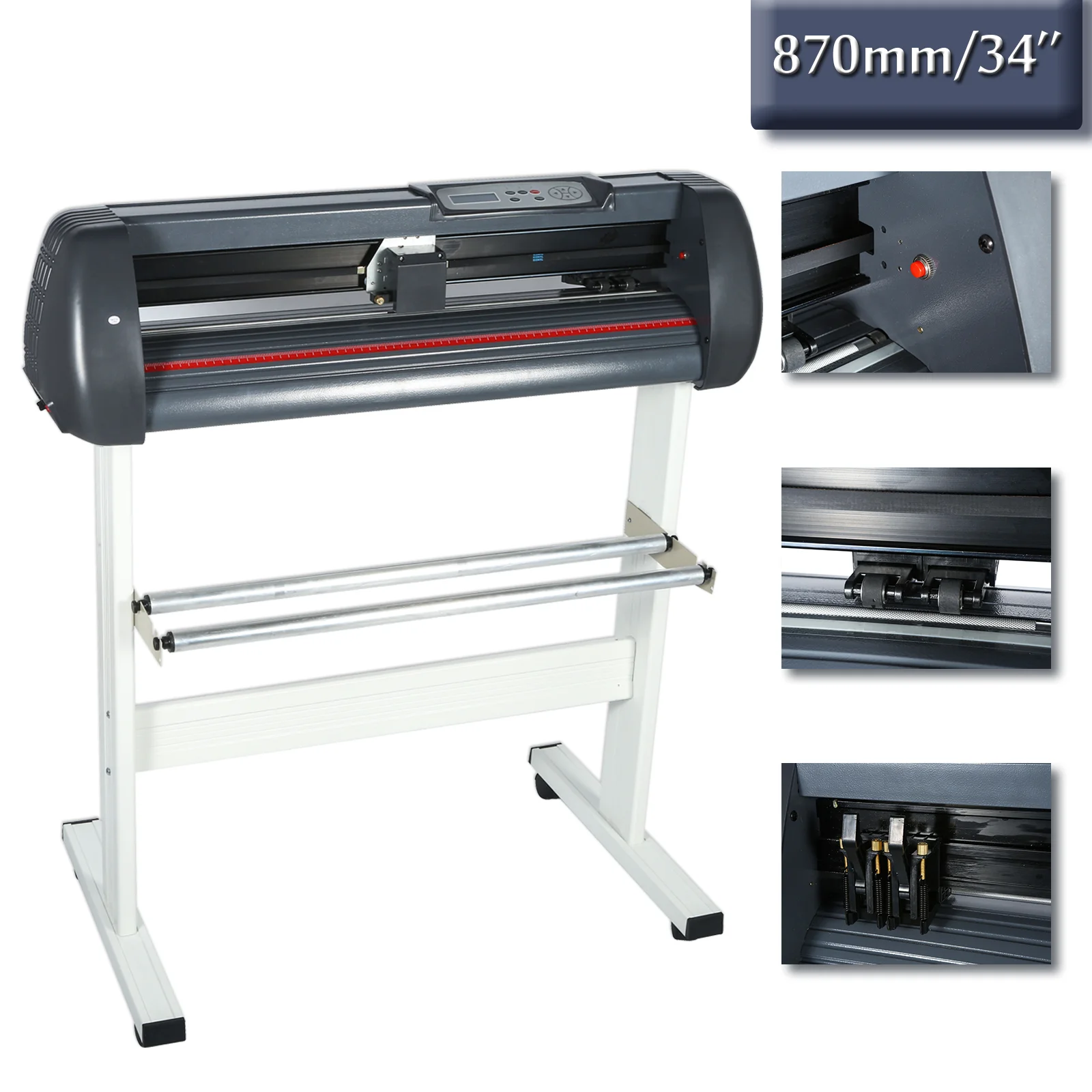 

Vinyl Plotter Cutter Machine 870mm Cutting Plotter 34inch Sign Making Craft Cut