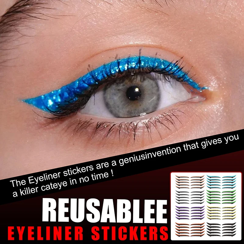 

40pcs Eyelid Line Stick Reusable eyeliner stickers Cat Eye Makeup Double Eyelid Sticker Eyeliner Makeup Sticker