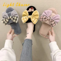 autumn womens slippers winter shoes flat bottomed sweet home slippers indoor furry warm soft non slip womens slippers