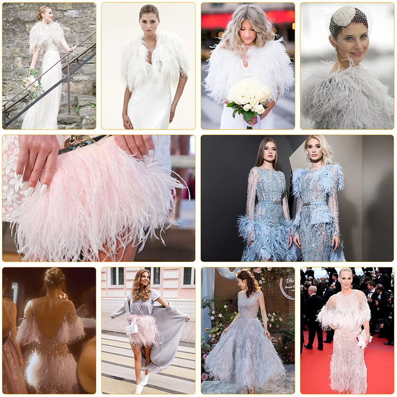 1/2 метров Meetee 1от 1 до 16 см из страусиных перьев Лента с бахромой отделкой Ткань