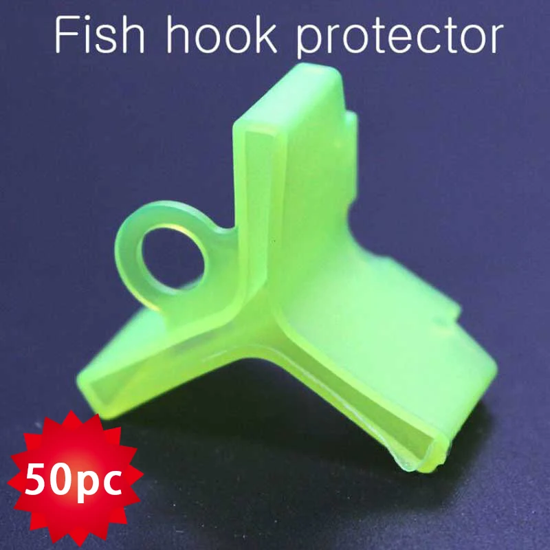 Трехкрючковый чехол для защиты от подвешивания слишком плотной рыболовной оснастки, инструмент для рыбной ловли в 6 размерах, 50 штук, безопасный и прочный.