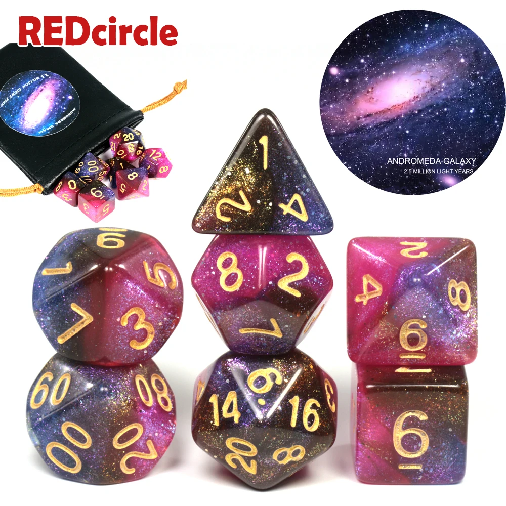 Совершенно новая забавная Вечеринка Вселенная Галактика кости 7 шт DnD RPG игры