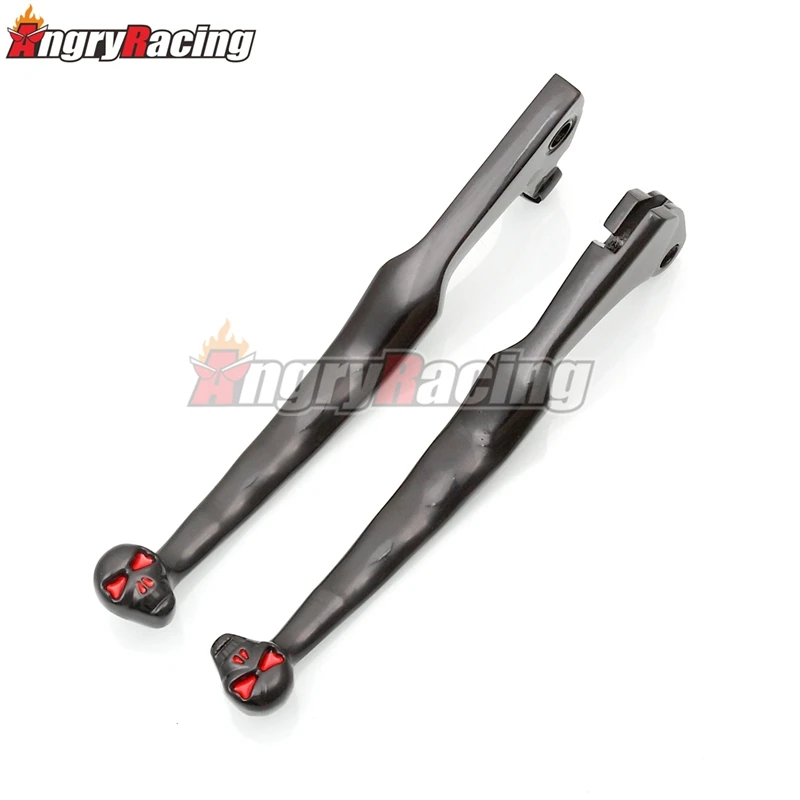 Хромированный/черный тормозной рычаг сцепления с черепом для Yamaha Virago XV 250 535 700 750