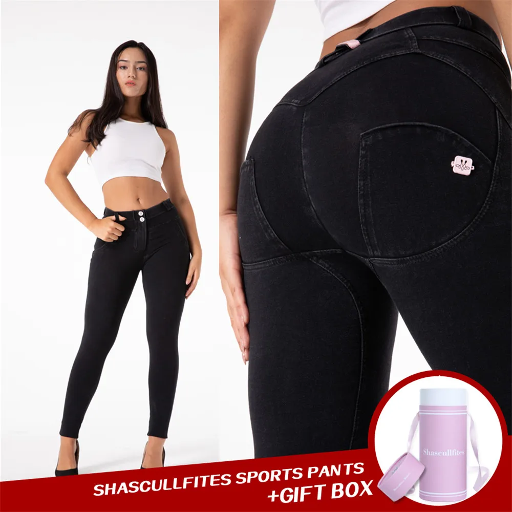 

Shascullfites Shaping Jeans Leggings Black Denim Womens Compression Legging Skin Tight Thin Stretchable Jeans Ladies