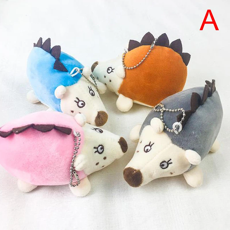 

New Cartoon Little Cow Hedgehog Penguin Dinosaur Stuffed Animal Cattle Plush Toys Key Chain Doll Kid's Gift