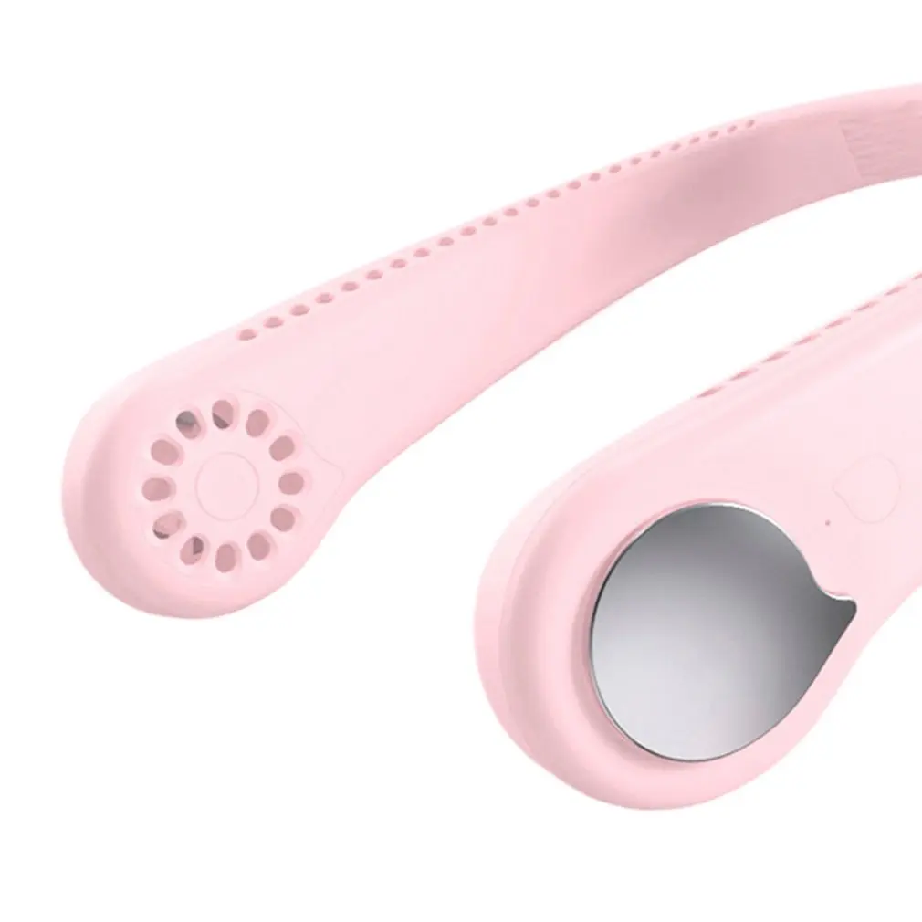 

Summer Air Cooling Neck Fan Bladeless Hanging Neck Fan Air Cooler Outdoor Sport Mini USB Rechargeable Neckband Fans Strong Wind