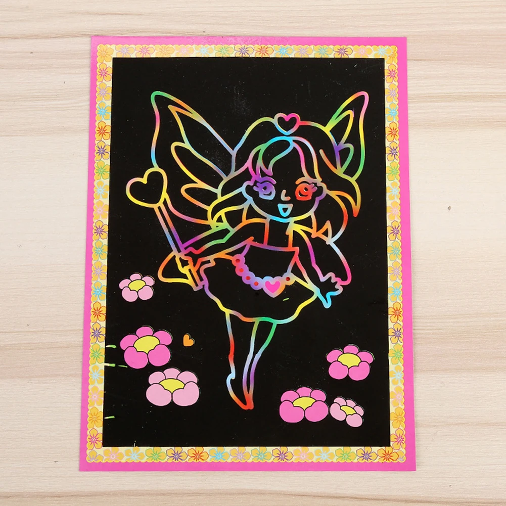 

Kids Handmade Scratch Paper Colorful Drawing Scraping Painting Children Kids Early Learning Funny Educational Toys Books Random