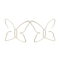 new design hot sale geometric fashion jewelry simple unique metal light big earrings smart butterfly earrings for women gift