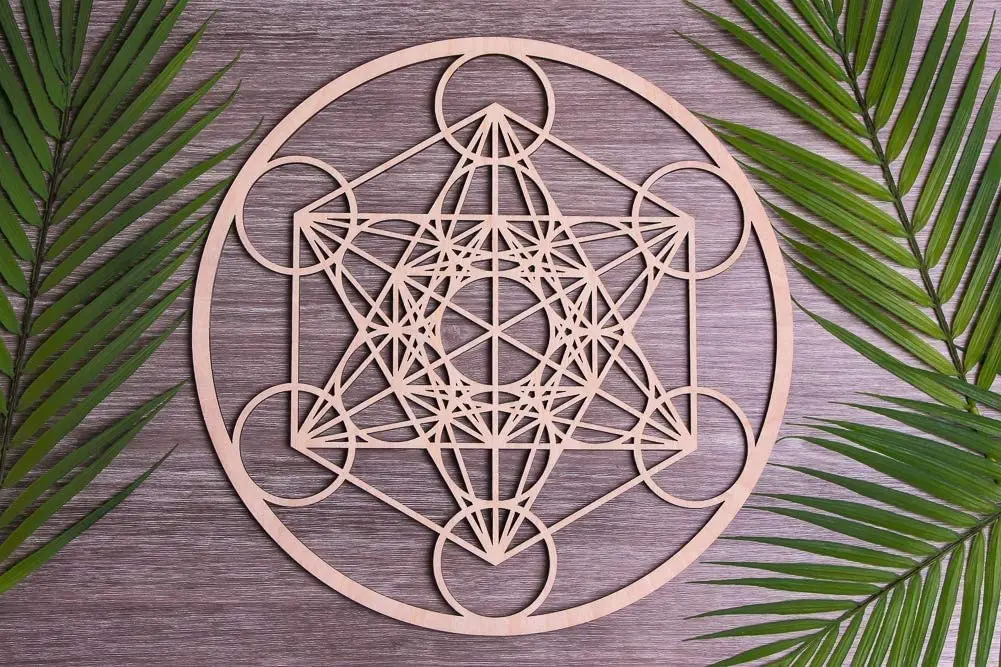 Куб Metatron домашний декор деревянная стена искусство Священная Геометрия (куб
