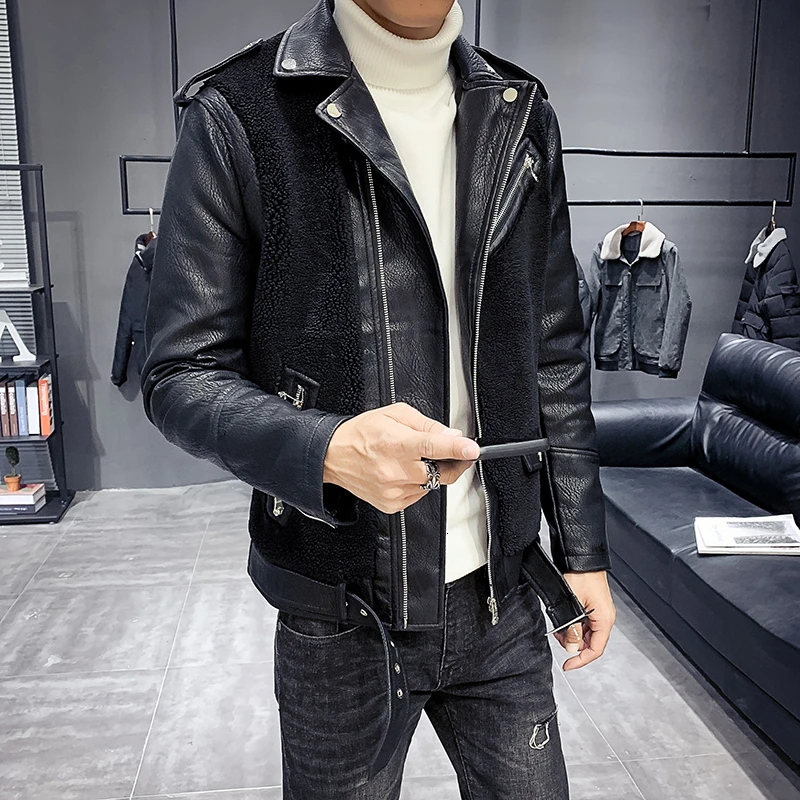Модные кожаные пальто мужская куртка-бомбер Veste Cuir Homme куртка в стиле панк мульти