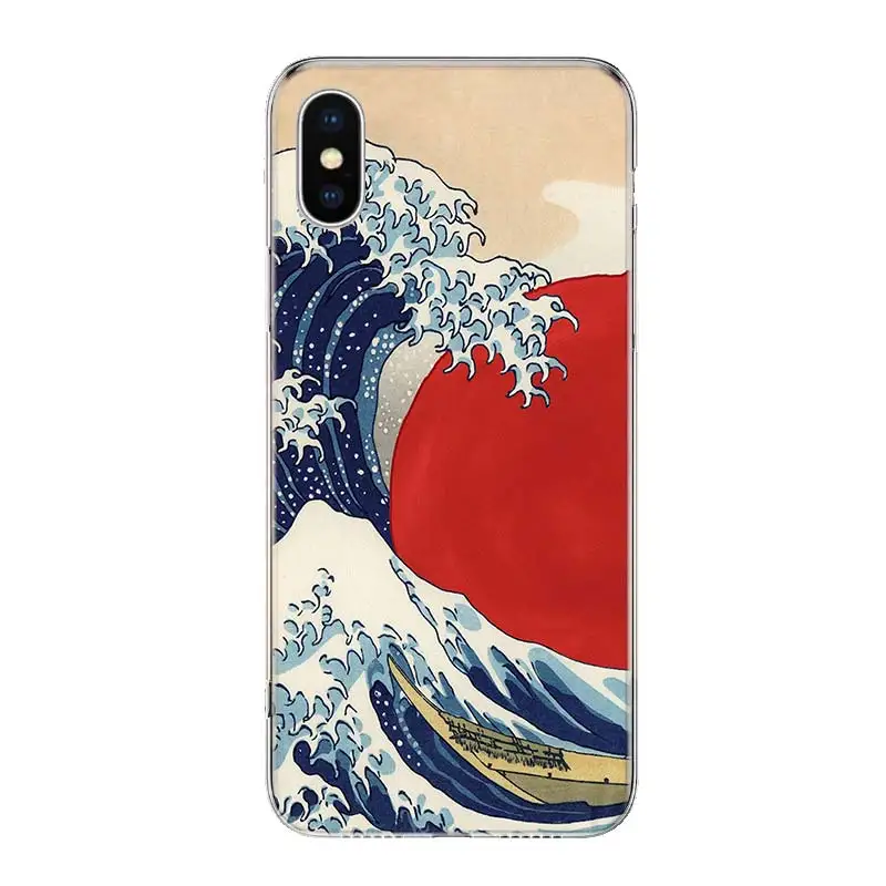 Чехол для телефона Hot Wave Art Japan Green Illust 11 14 Pro Max 13 12 Mini 6X8 6S 7 Plus XS + XR 5S SE - купить по