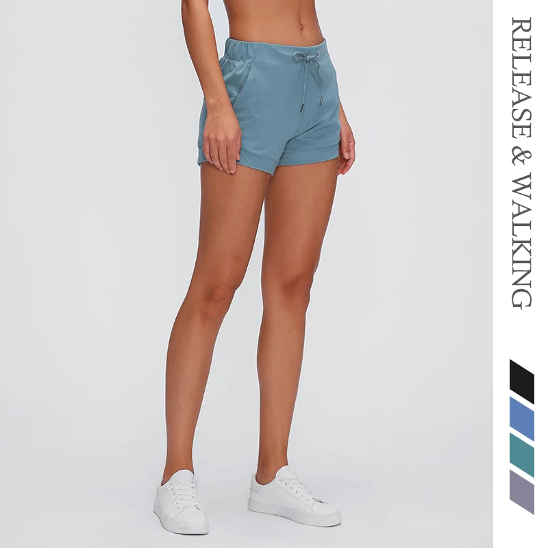 

R&W Gym Shorts with Draw String Womens Sports Shorts Fitness Shorts Sexy Women Loose Fit Athletic Short Brushed Material Workout