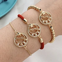 ethnic gothic adjustable weaving chain bangle bracelets for women boho gold geometric circle pendant bracelet statement jewelry