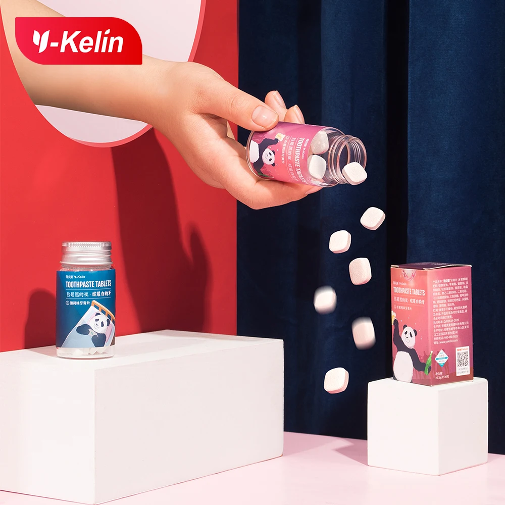 Y-Kelin 2021 новая зубная паста таблетки четыре вкуса отбеливание зубов уголь
