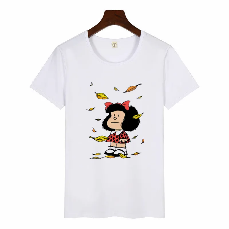 Модная футболка с круглым вырезом Harajuku Милая принтом Toda Mafalda Женские топы