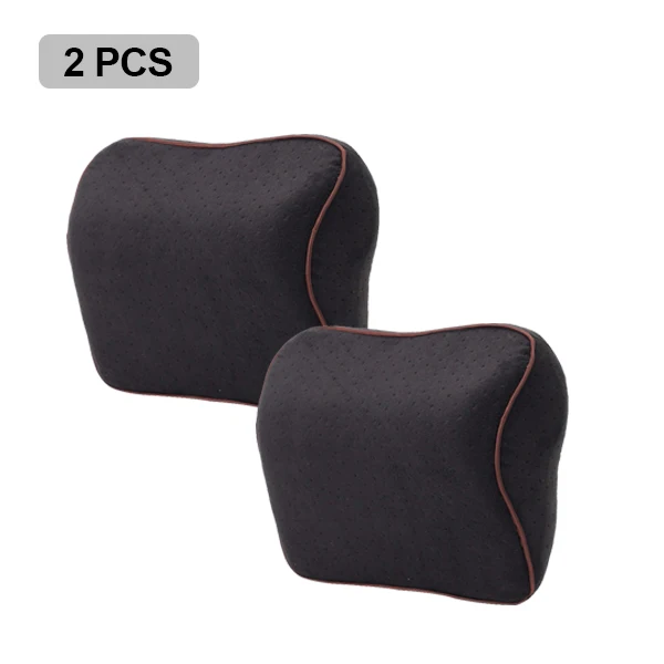 2PCS Headrest Поддержка автокресла память хлопок подушка из пеноматериала подушка для шеи Нижняя задняя подушка для поясницы поддержка полиэфирного волокна отдых авто аксессуары подушка под поясницу упор в поясничная оддержка - Название цвета: 2PCS Headrest