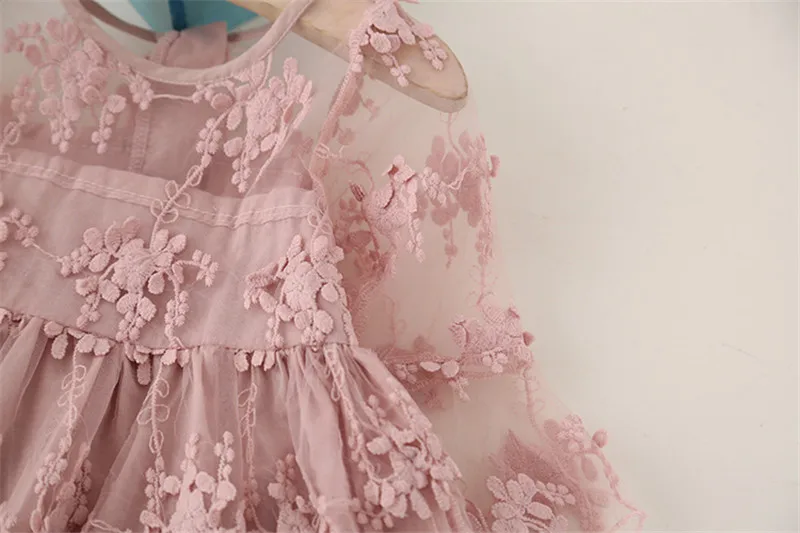 Одежда для маленьких девочек Детские платья кружевное платье с цветочным