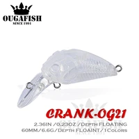 crankbait fishing blank unpainted lure 60mm 6 6g floating accesorios de pesca for blackfish leurre isca artificial dropshipping