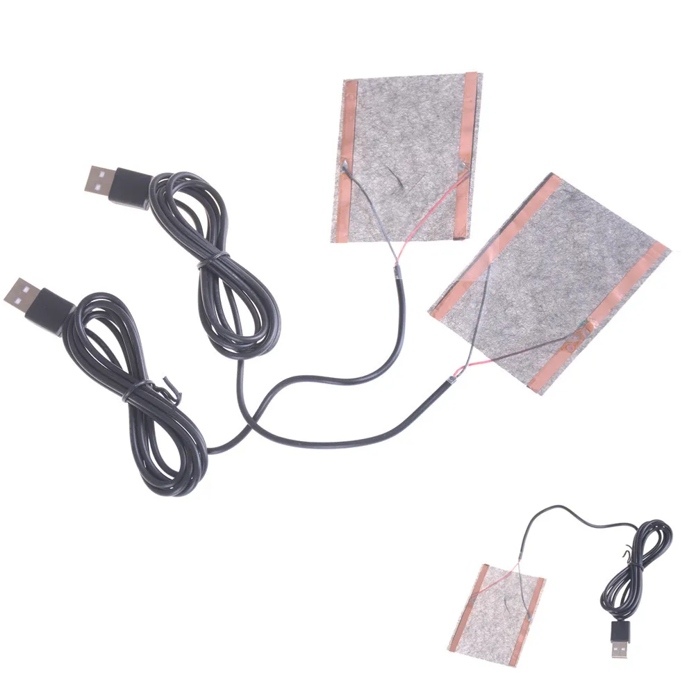 

2Pcs 5V Carbon Fiber Heating Pad USB Heating Film Electric Infrared Fever Heat Mat Winter Warm Arm Waist Heat Glove Random Color