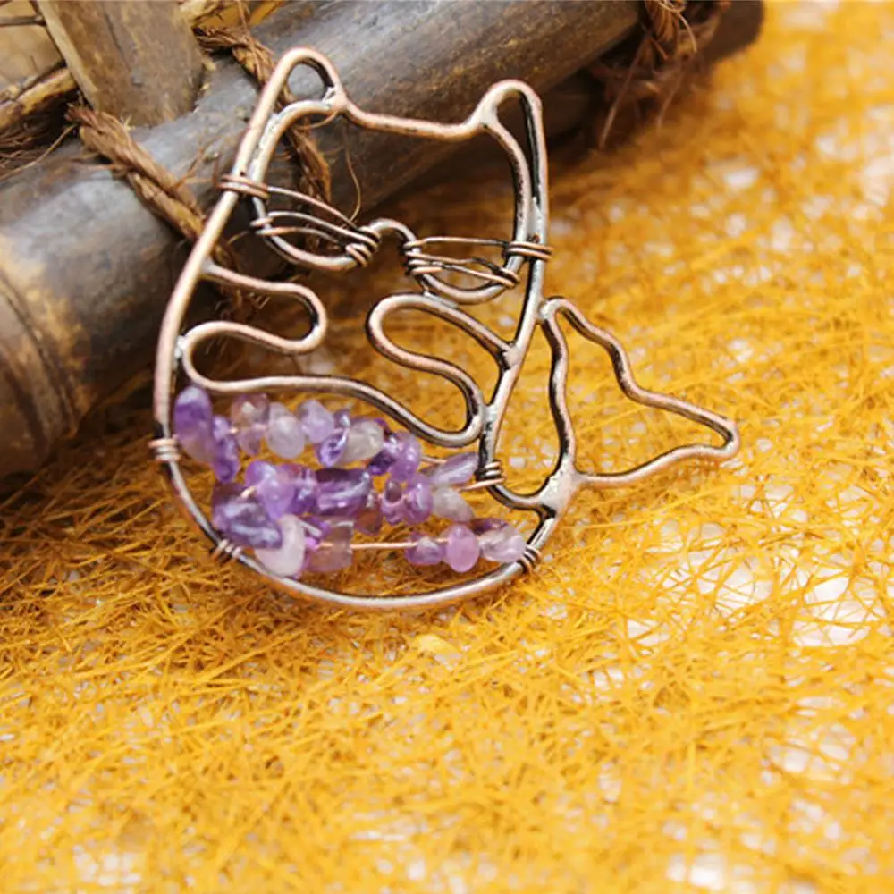 Новое одеяло хвост русалки из Lucky Cat Кулон ожерелье природный гравий кристалл