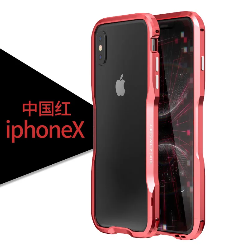 Металлический Чехол-бампер для iPhone11 Pro XS max, чехол с алюминиевой рамкой, жесткий защитный чехол для iPhone X R 7 8 Plus, чехол-бампер iphon - Цвет: red