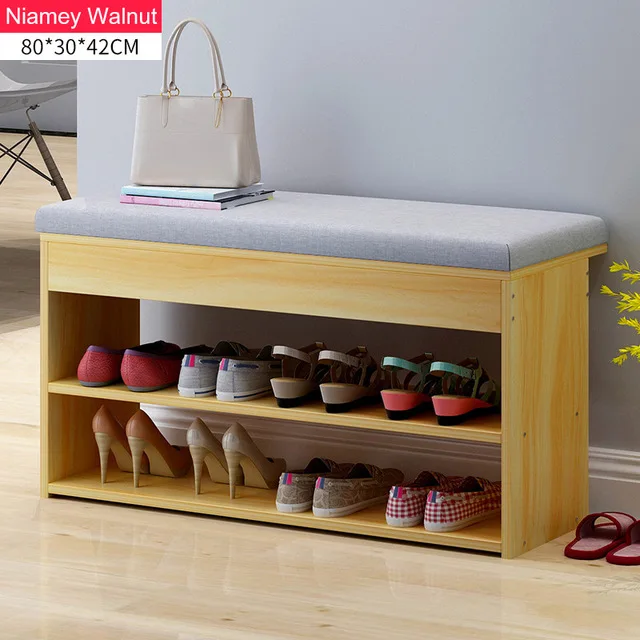 G Nordic Creative Entrance Shoe Bench Storage Stool Multi-function Double-layer Shoe Rack Living Room Sofa Stool - Цвет: G