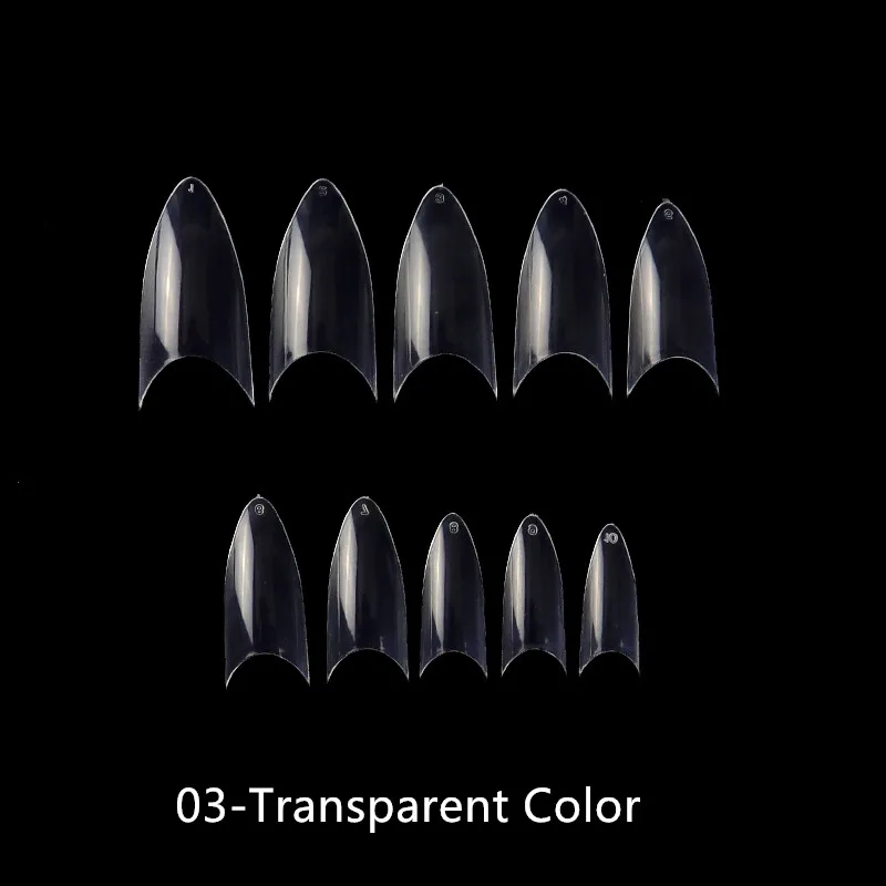 03-Transparent 100 шт./кор. накладные ногти Типсы полного покрытия овальной стилет 3D накладные ногти натуральный прозрачный белый накладные ногти - Цвет: 03-Transparent