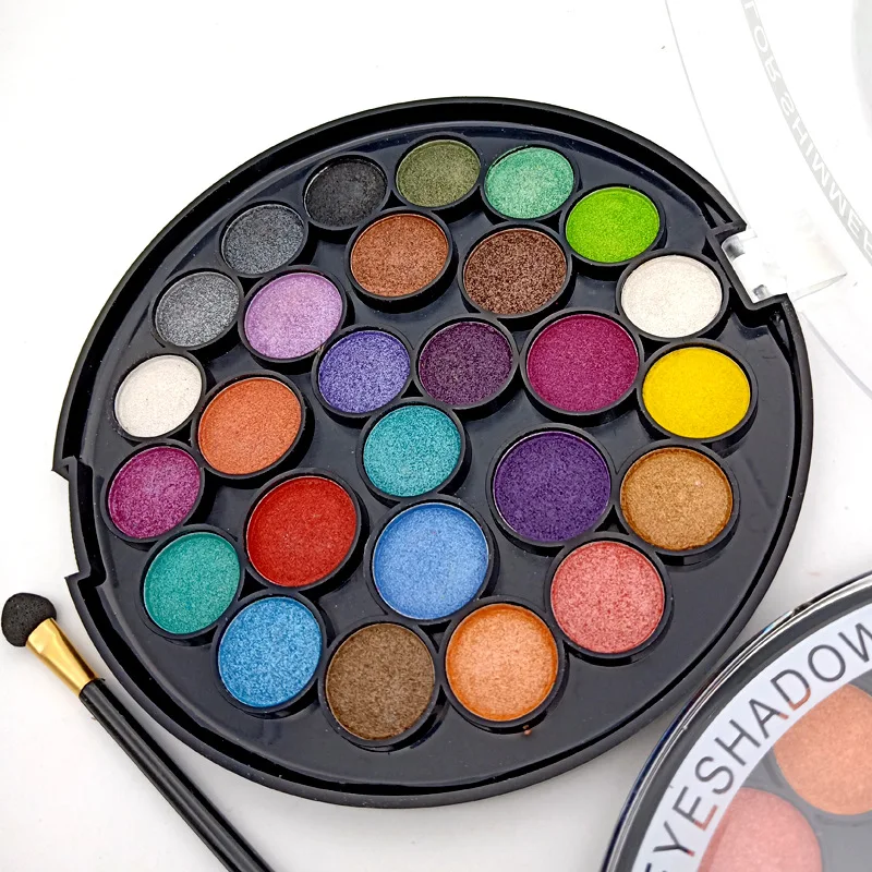 27 Colors Eyeshadow Pallete Eye Makeup Nude Matte Shimmer Glitter Powder Shadow Set Smoky Shadows with shadow brush |