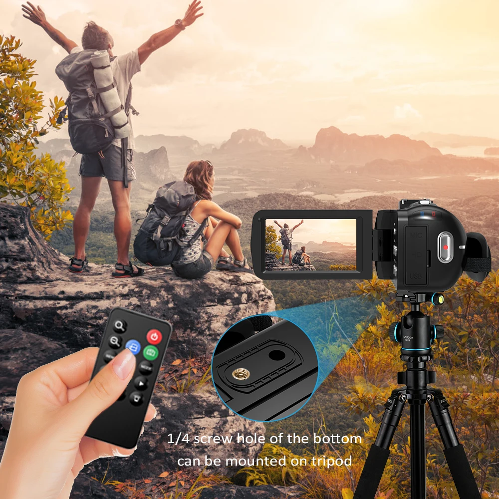 Andoer 4K Ultra HD IR ночное видение WiFi цифровая видеокамера DV recorder 3," lcd сенсорный экран+ 0.39X широкоугольный объектив