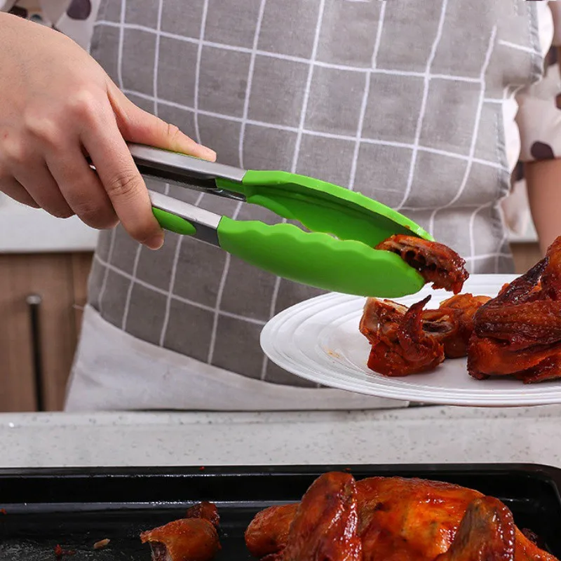 Кухонные щипцы из нержавеющей стали легко фиксирующие для еды набор кухонных