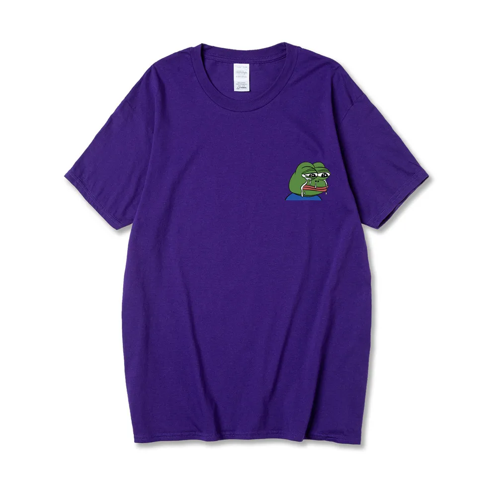 Мужская/женская футболка с принтом Sad Frog Мужская хлопковая в стиле хип-хоп модная