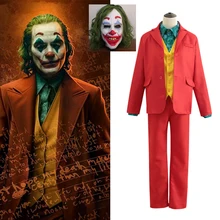 Suicide cosplay Joker costume Halloween Carnival Purim Party Joker Origin Movie costume Adult Kids Joker suit Mask
