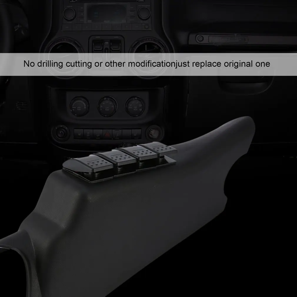Левая сторона Switch Pod Панель 4 Кулисный комплект переключателей для Jeep