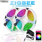 Мини-контроллер RGB Zigbee, 10 м, 12 в пост. Тока, 60 светодиодовм, IP65, Светодиодная лента RGB + комплект питания с ZIGBEE 5050 Hu * e Amazon Echo Plus