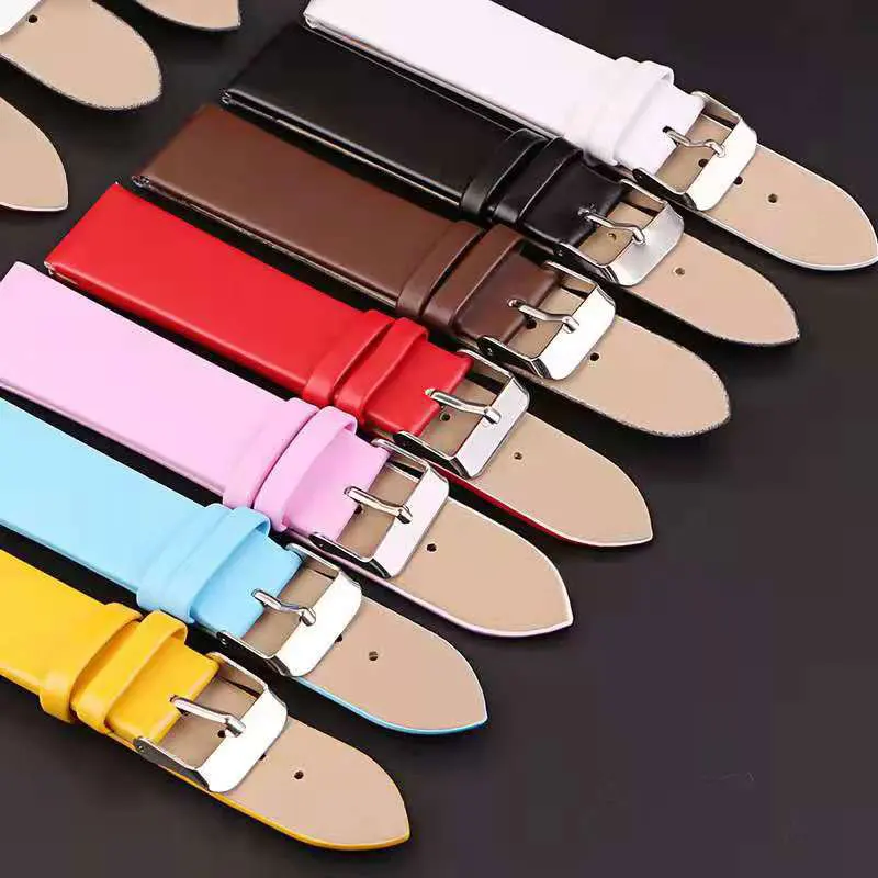 

Classic Matte Flat 16-20mm Candy Watch Band Men's and Women's PU Imitation Cowhide Color Men's and Women's Strap Bracelet