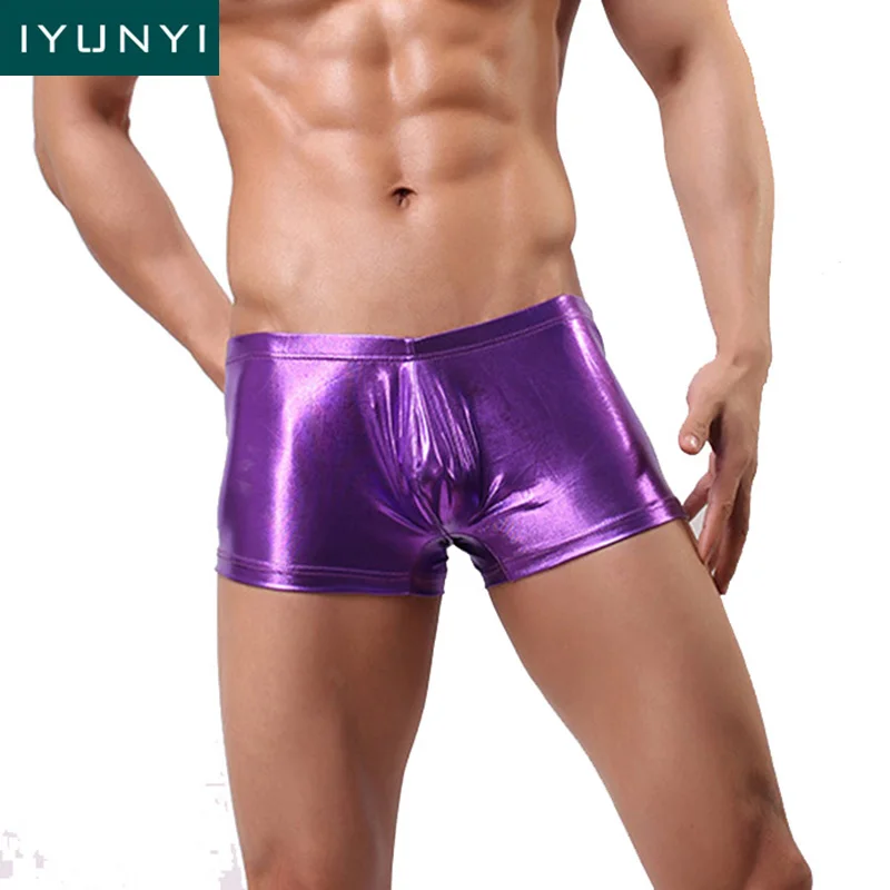 Мужские трусы боксеры IYUNYI Трусы из искусственной кожи высокого качества